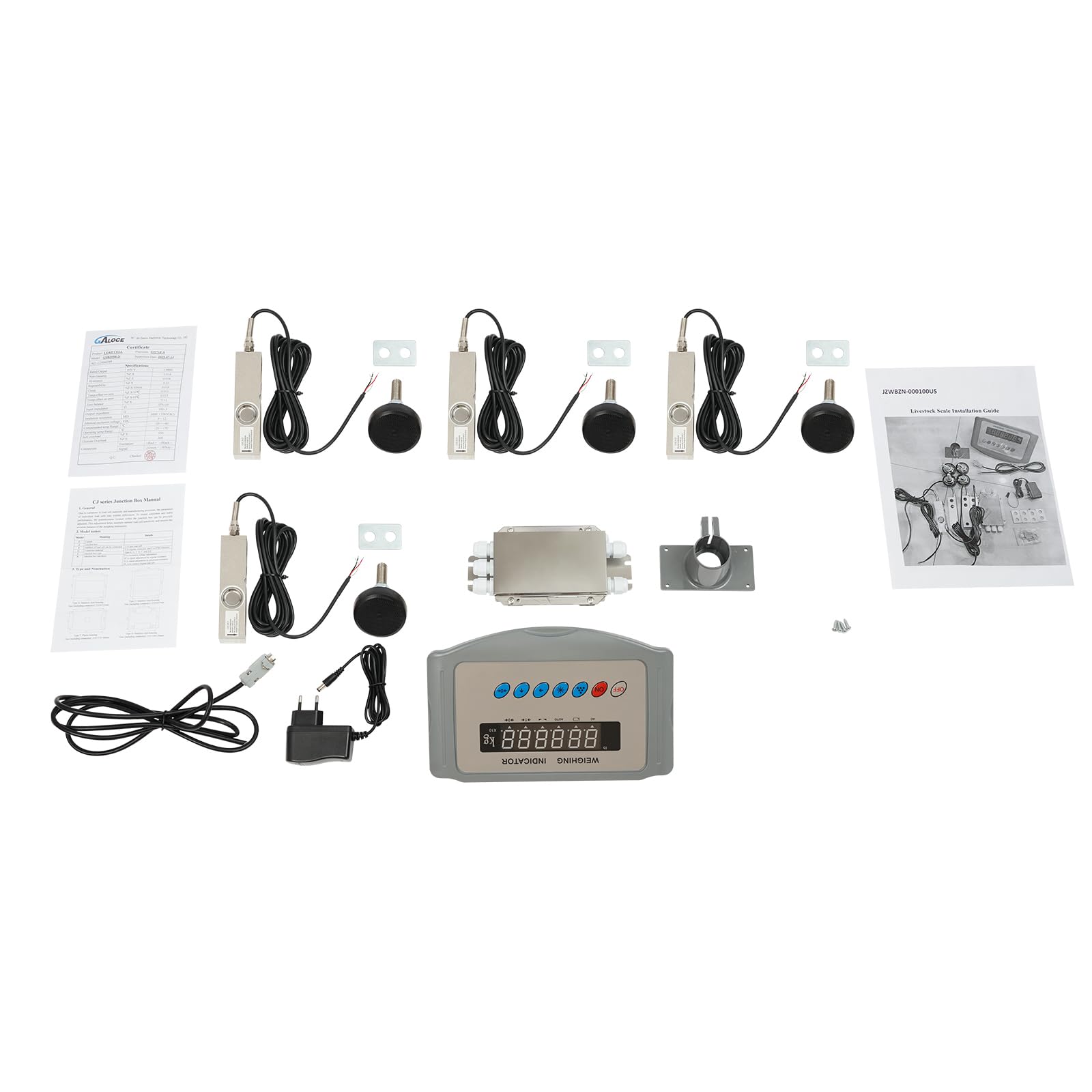 Viehwaage mit Hochpräziser LED Anzeige 2T / 4400 LBS Hochpräzise Digitale Plattformwaage für Pakete, Gepäck, Lagerhaus Waagen Set
