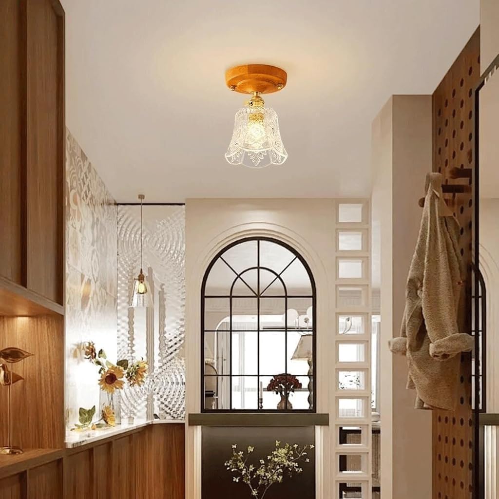 Luces de Cocina con Luces de Techo de Hoja de Loto de Estilo Antiguo, Luces de Pasillo, Accesorios de iluminación para vestidor de balcón