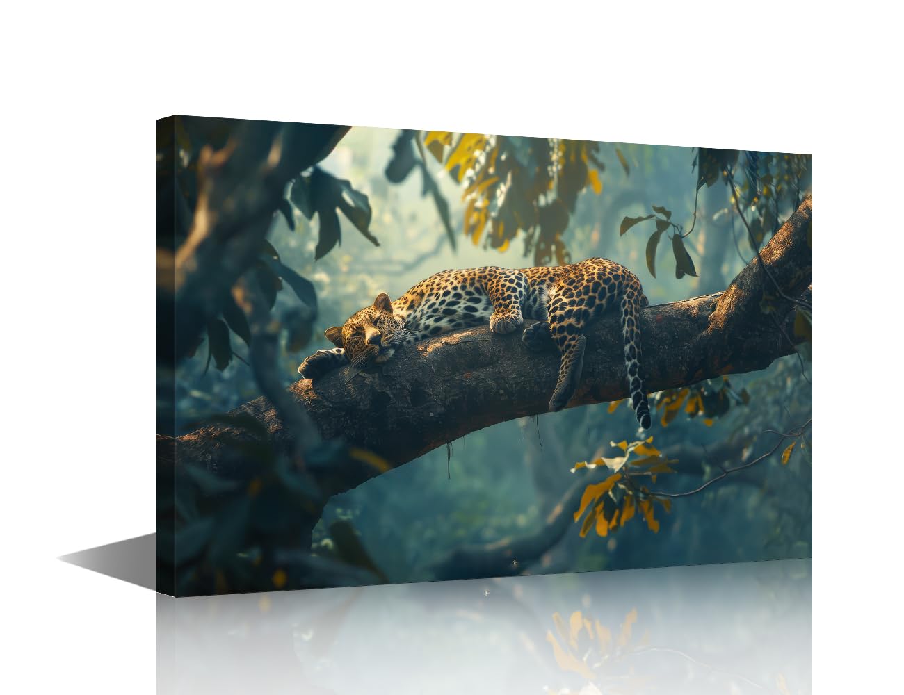TISHIRON Cheetah Posters Canvas Paintings Wild Animal Framed Wall Art Leopards in the Jungle Wall Art for Living Room Canvas Paintings Art Prints Modern Home Decor Framed Ready to Hang (12" Wx18 H)