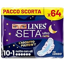 Pacchetto di Lines Seta Ultra Assorbenti Giorno con Ali (80 pezzi) + Lines Seta Ultra Assorbenti Notte con Ali (64 pezzi)