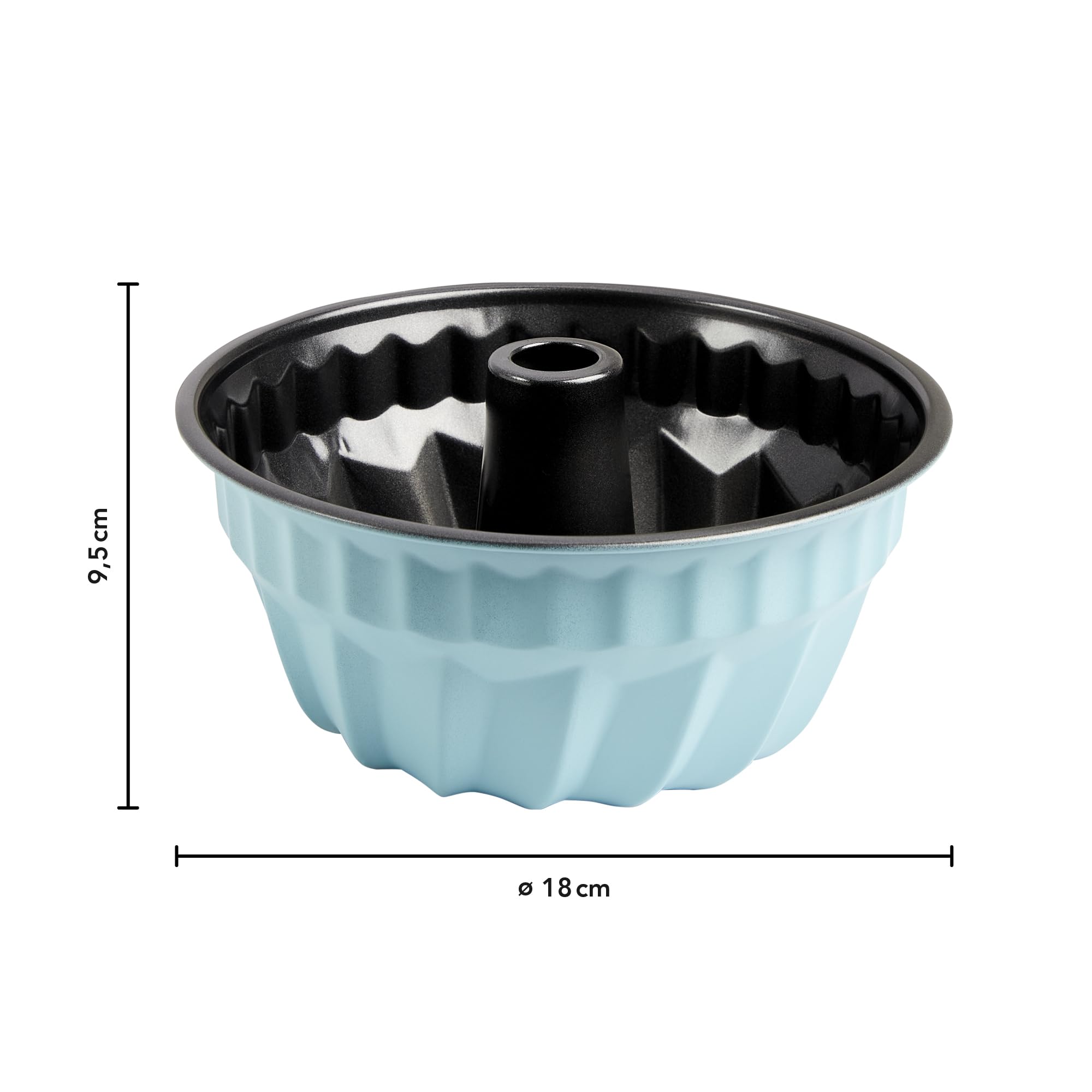 wenco Mini forma do babeczek, średnica 18 cm, idealna do małych ciast, wysokiej jakości powłoka nieprzywierająca, wykonana z wytrzymałej stali, równomierne rozprowadzanie ciepła, w stylowej miętowej