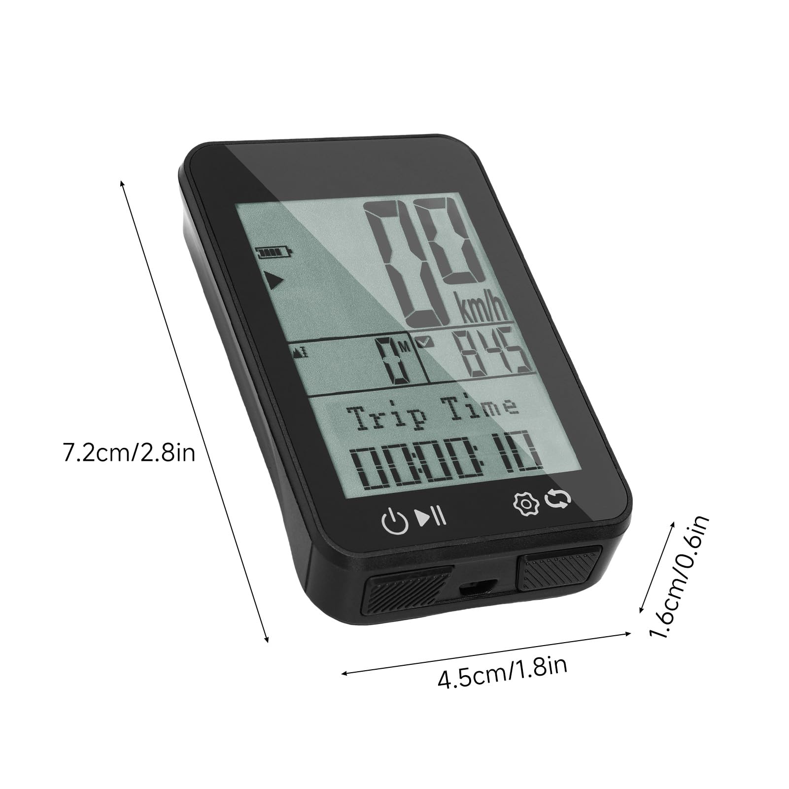 GPS IPX7 Bike Counter, Rain -Watered, 2,4 -pollici Schermo FSTN, Guida Notturna, Distanza, velocità, Altitudine, Tempo, Contachilometri e Contanti della velocità
