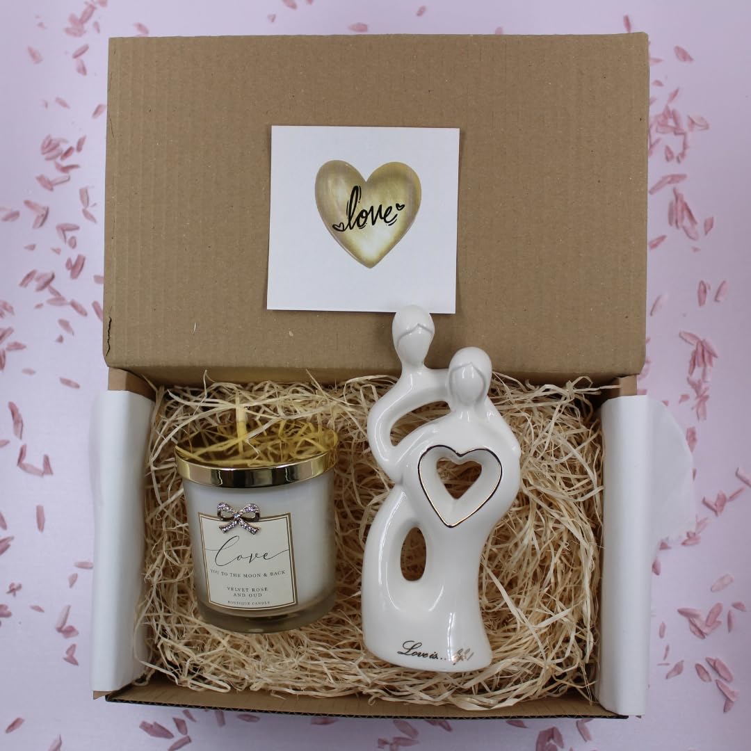  - Love White And Gold Wedding Anniversary Gift Box