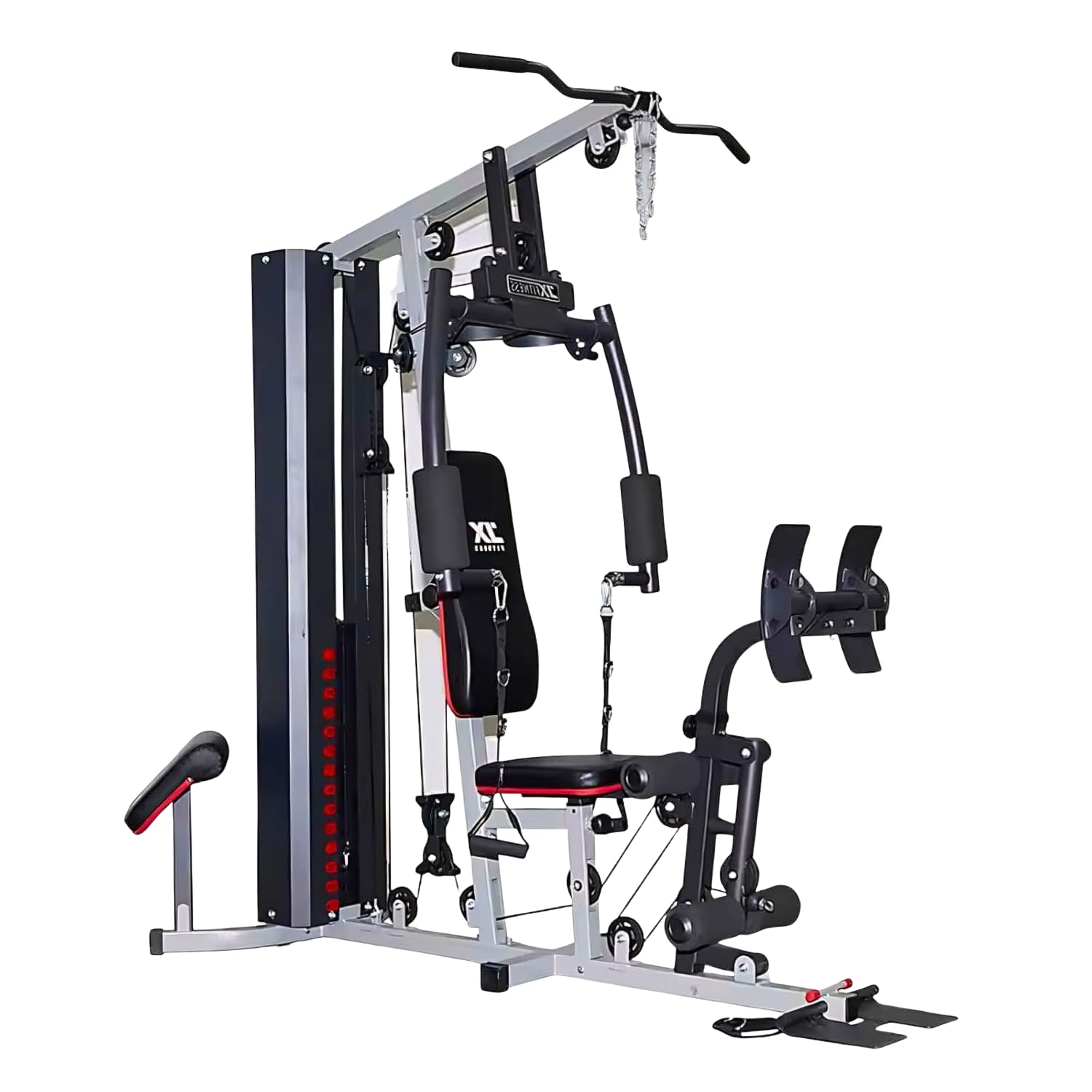Miracle Fitness JX Multi Functional Home Gym Equipment JX-1189 with Leg Press, extension & Bicep Curl/ Weight Stack 150lbs / 68kgs Dead Weight Stacks, Full Body Workout Machine, Adjustable Seat.