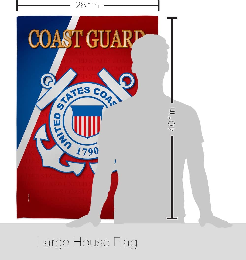 Coast Guard House Flag - Armed Forces USCG Semper Paratus United State American Military Veteran Retire Official - Decoration Banner Small Garden Yard Gift Double-Sided Made In USA 28 X 40