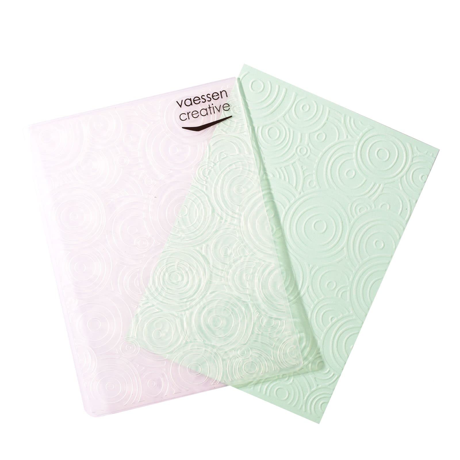 Vaessen Creative Carpeta de Embossing, Círculos 14,6 x 10,8 x 0,5 cm, 1 pieza, para Tarjetas de Cumpleaños, Tarjetas de Nacimiento, Tarjetas de Navidad y Manualidades con Papel