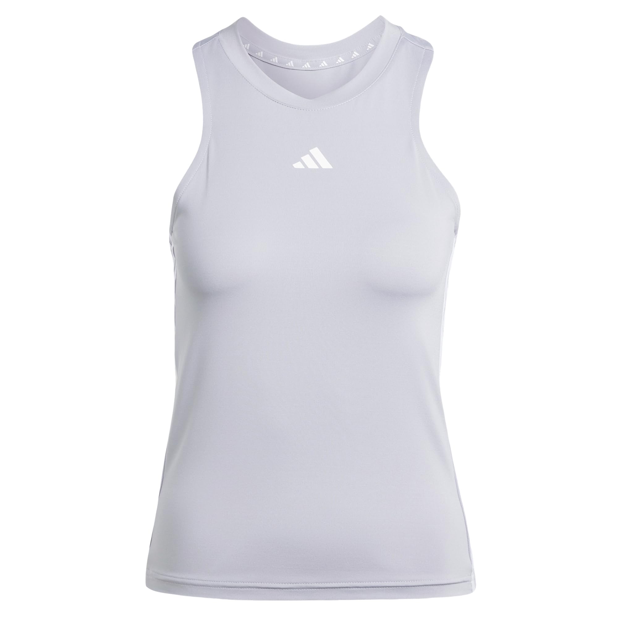 adidas Women's AEROREADY Train Essentials Regular 3-Stripes Tank Top, Glory Grey/White, XS
