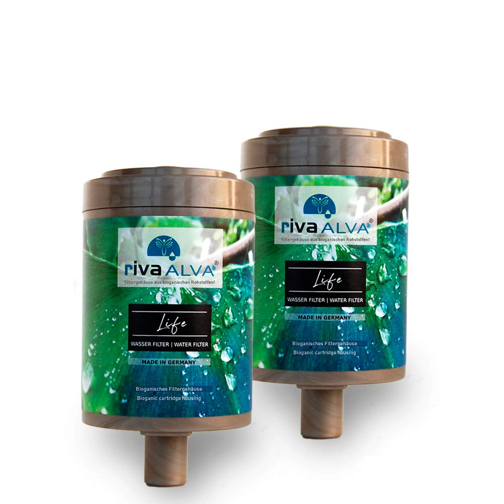 rivaALVA Life Trinkwasserfilter 2er Set Ersatzkartusche, Wasserfilter Kartusche für Küche, filtert Hormone, Medikamente, Blei, Kupfer und Bakterien