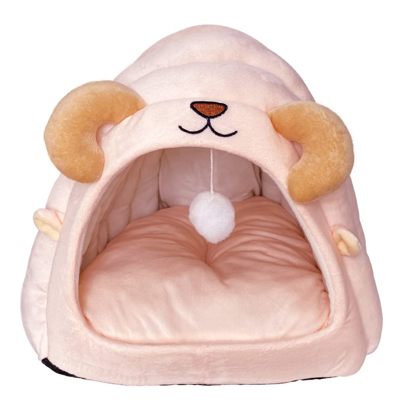 Amazon | [JUI3N] ペットハウス 犬 猫 ベッド 犬小屋 ドーム ピンク 