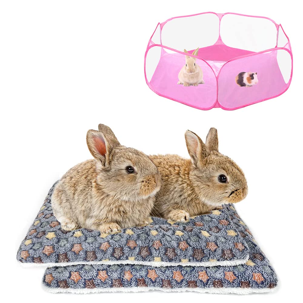 Amakunft2 Pcs Large Guinea Pig Bed Mat, Rabbit Sleep Bed, 17.7x13.7x2 Inches, Small Animal Playpen for Bunny/Chinchilla/Hedgehog