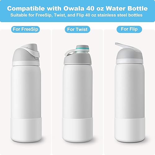 Vista 51 de 2PCS Silicone Water Bottle Boot for Owala 24oz 32oz 40oz, Anti-Slip Protective Sleeve Bottom Bumper Protector for FreeSip, Twist, and Flip Stainless