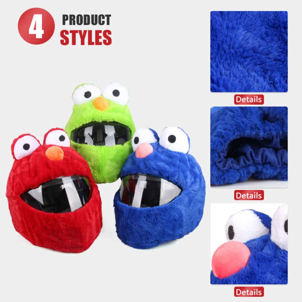 Motorradhelm Plüsch-Helmschutzhülle Motorcycle Helmet Cover lustige Cartoon Helm Überzüge Cartoon-Form Vollgesichtsabdeckungen für personalisierte Helme Partygeschenk,9