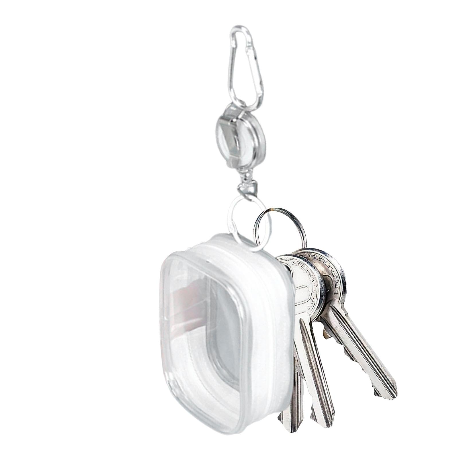 Organizer per cavi, borsa portaoggetti piccola, borsa organizer impermeabile, custodia trasparente per il trasporto, borsa da viaggio per cavo, caricabatterie, auricolari, Bianco, square, Unisex