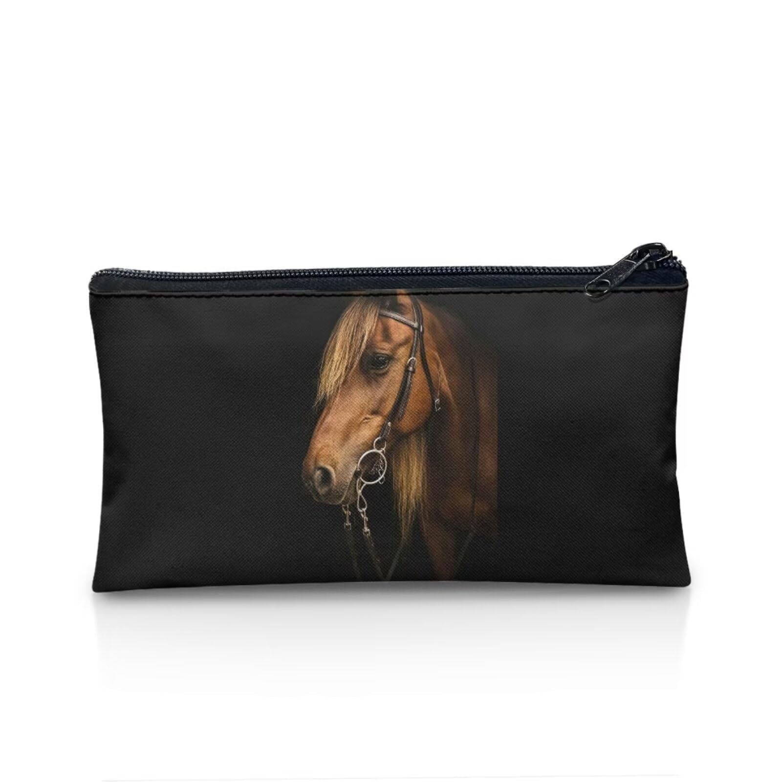 UOIMAG Brown Horse Pencil Case Stationery Pencil Bag for Office School Pencil Pouch Zipper Bags
