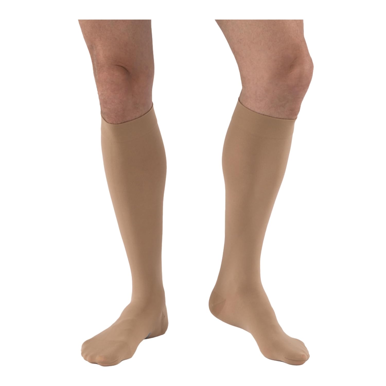 JOBST Relief Knee High Graduated Compression Socks, 15-20 mmHg - Comfortable Unisex Design - Closed Toe, Beige, Large