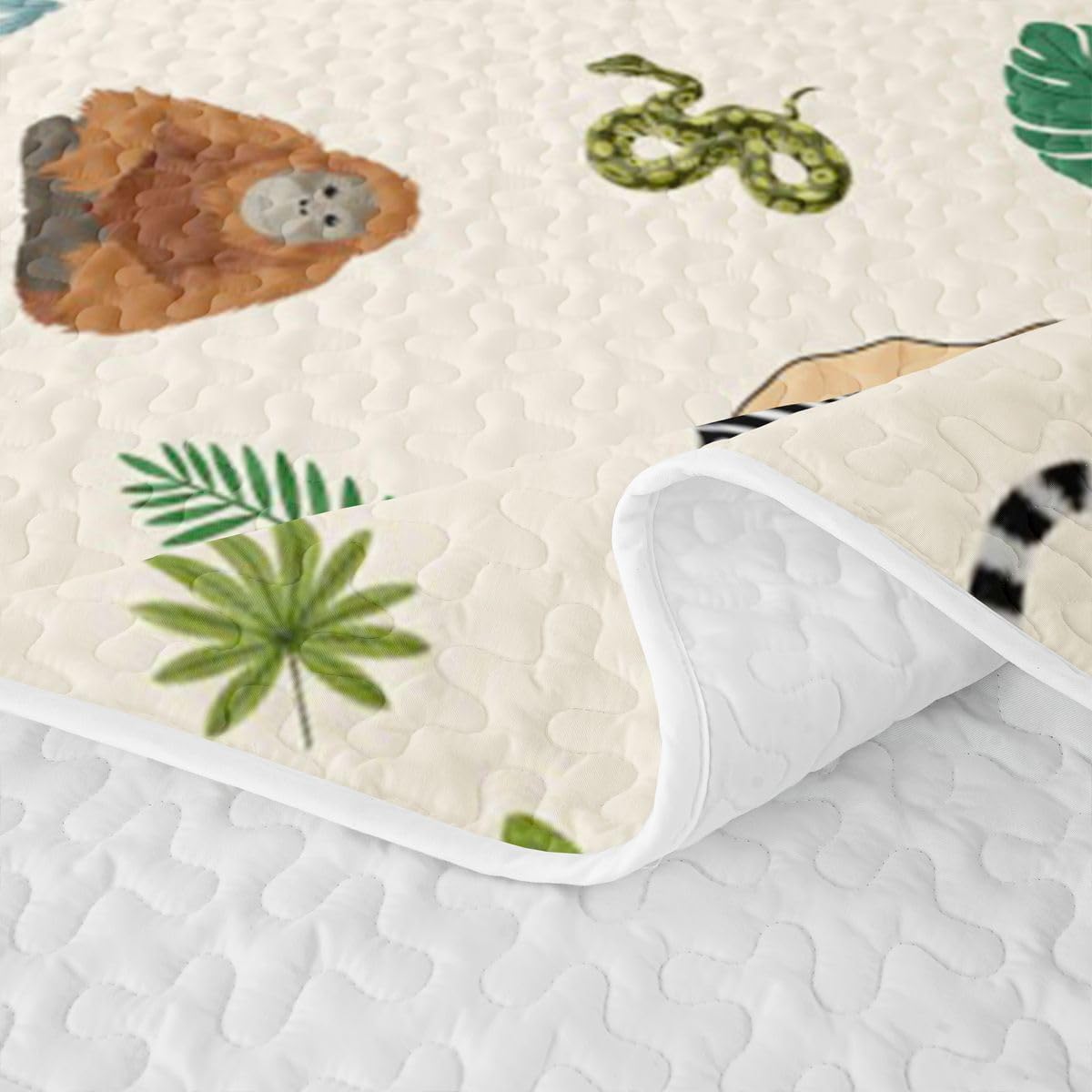 Feelyou Animal Quilt Sets Queen Size Tiger Kids Boys Girls Quilts with 2 Pillowcases Soft Lion Bedspread Coverlet Set Elephant Lightweight Bedding Jungle Animals