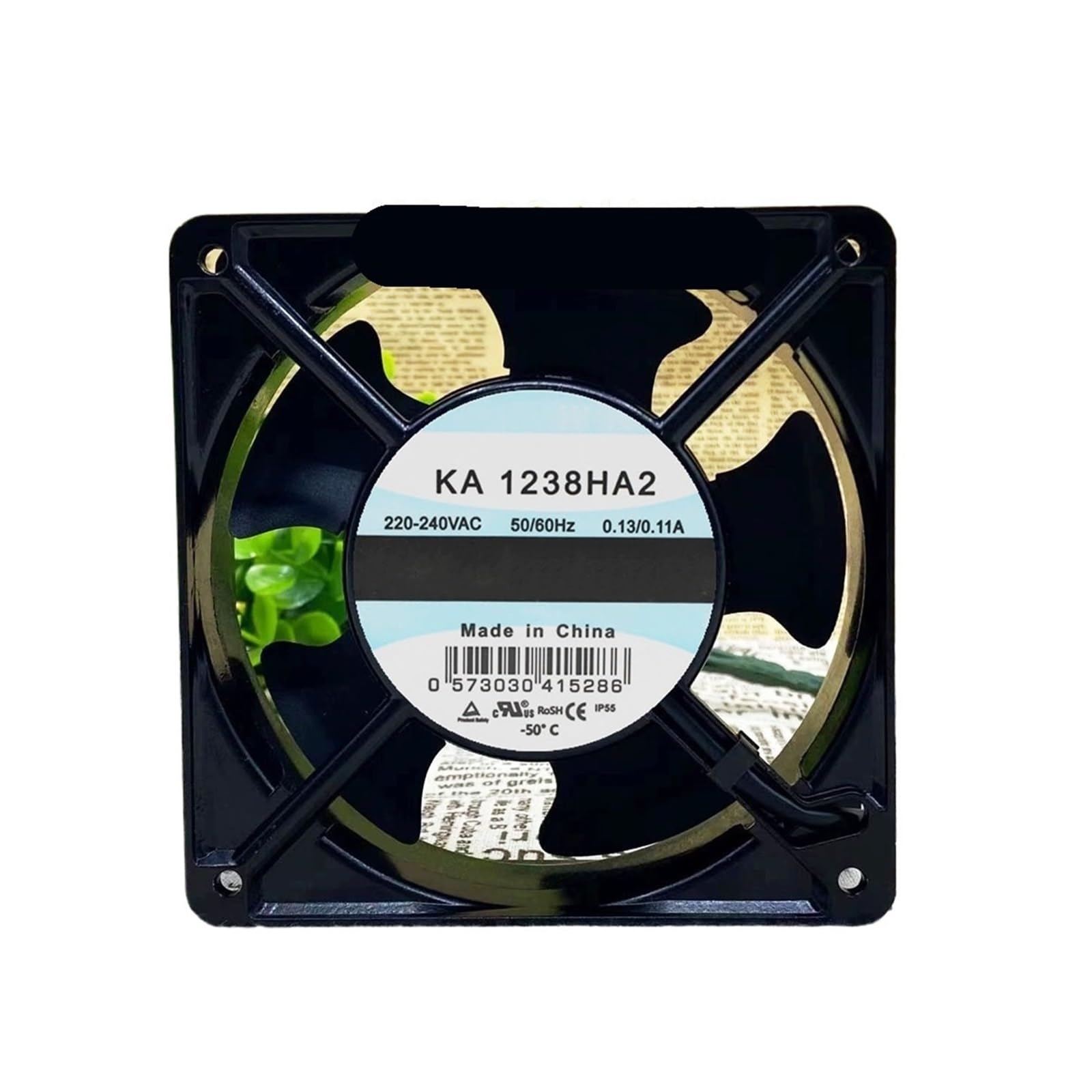 YLPWKMVZ Axial flow Cabinet Cooling Fan KA1238HA2 220VAC 0.13/0.11A 50/60Hz IP55 120 * 120 * 38MM