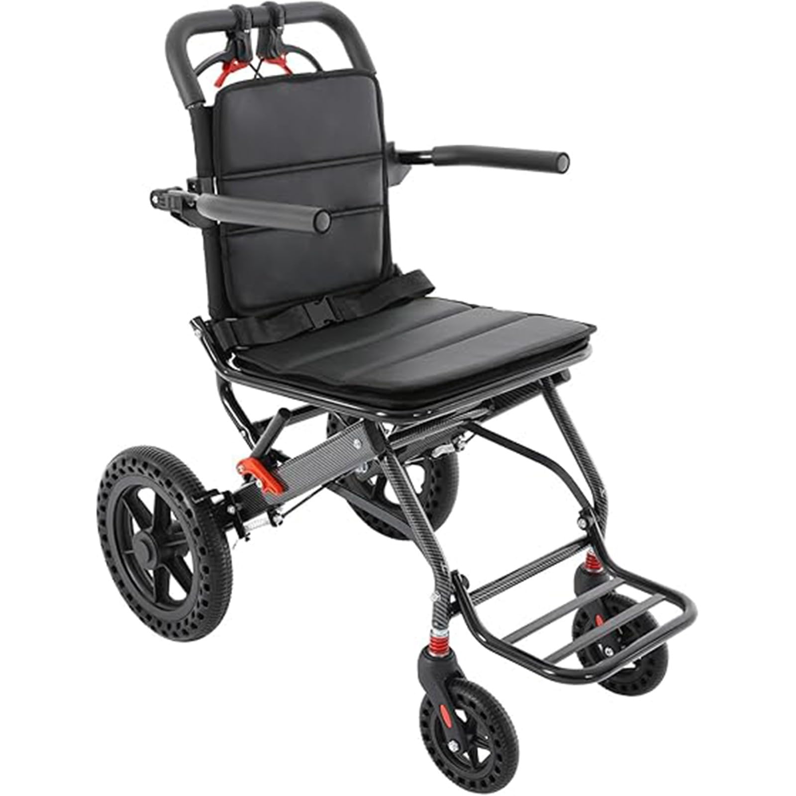 Silla De Ruedas Plegable De Viaje Silla De Ruedas De Tránsito Silla De Ruedas Plegable De Transporte Ligera, De Aluminio para Adultos Mayores hasta 100 Kg A