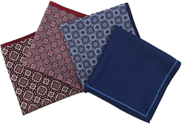 Vintage Printed Polyester Silk Men's Suit Pocket Square Party Accessory Scarf