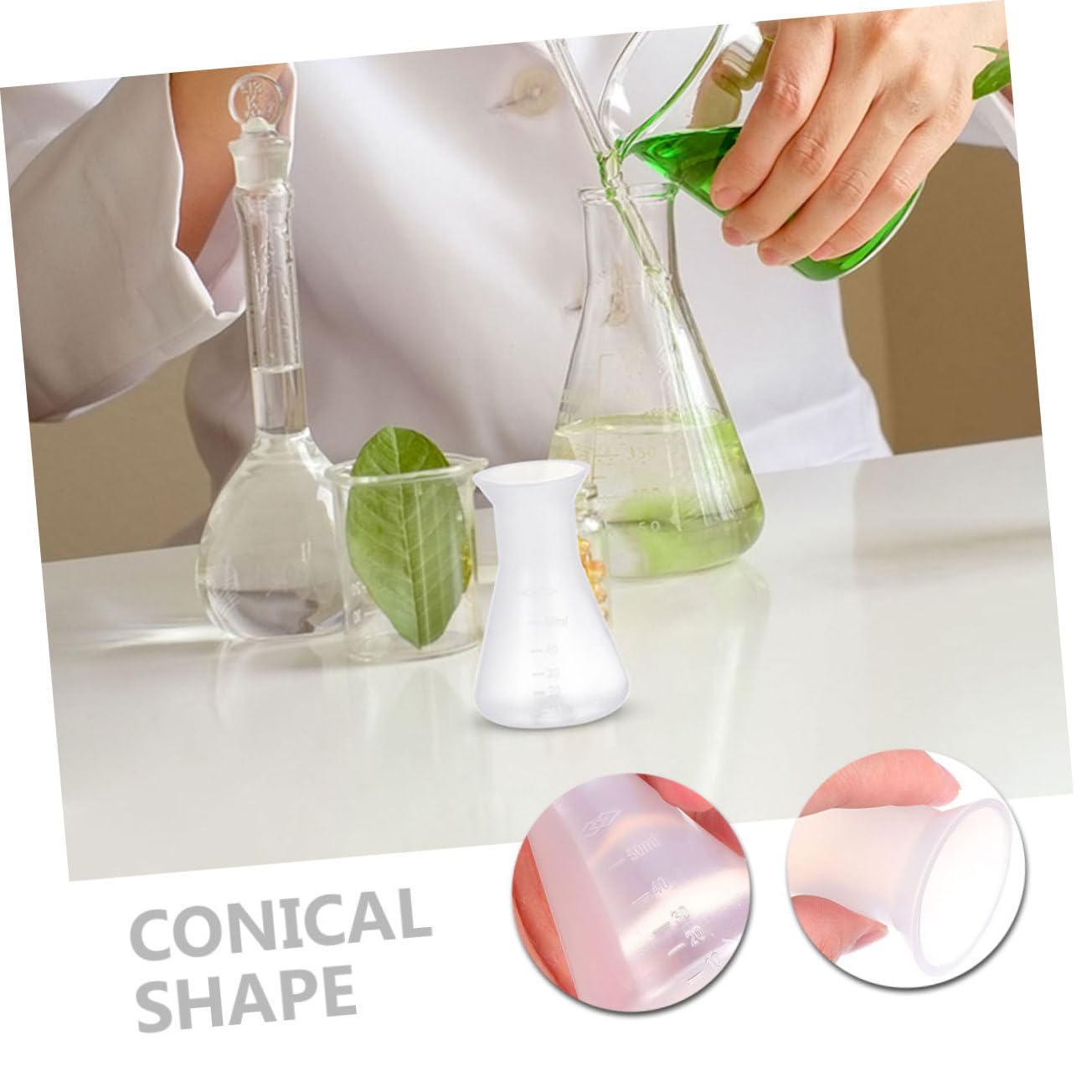 Gatuida 40piezas Frascos Erlenmeyer De Reutilizables Para Laboratorio Diseño De Cuello Estrecho Botellas Científicas Para Experimentos y Preparación De Muestras