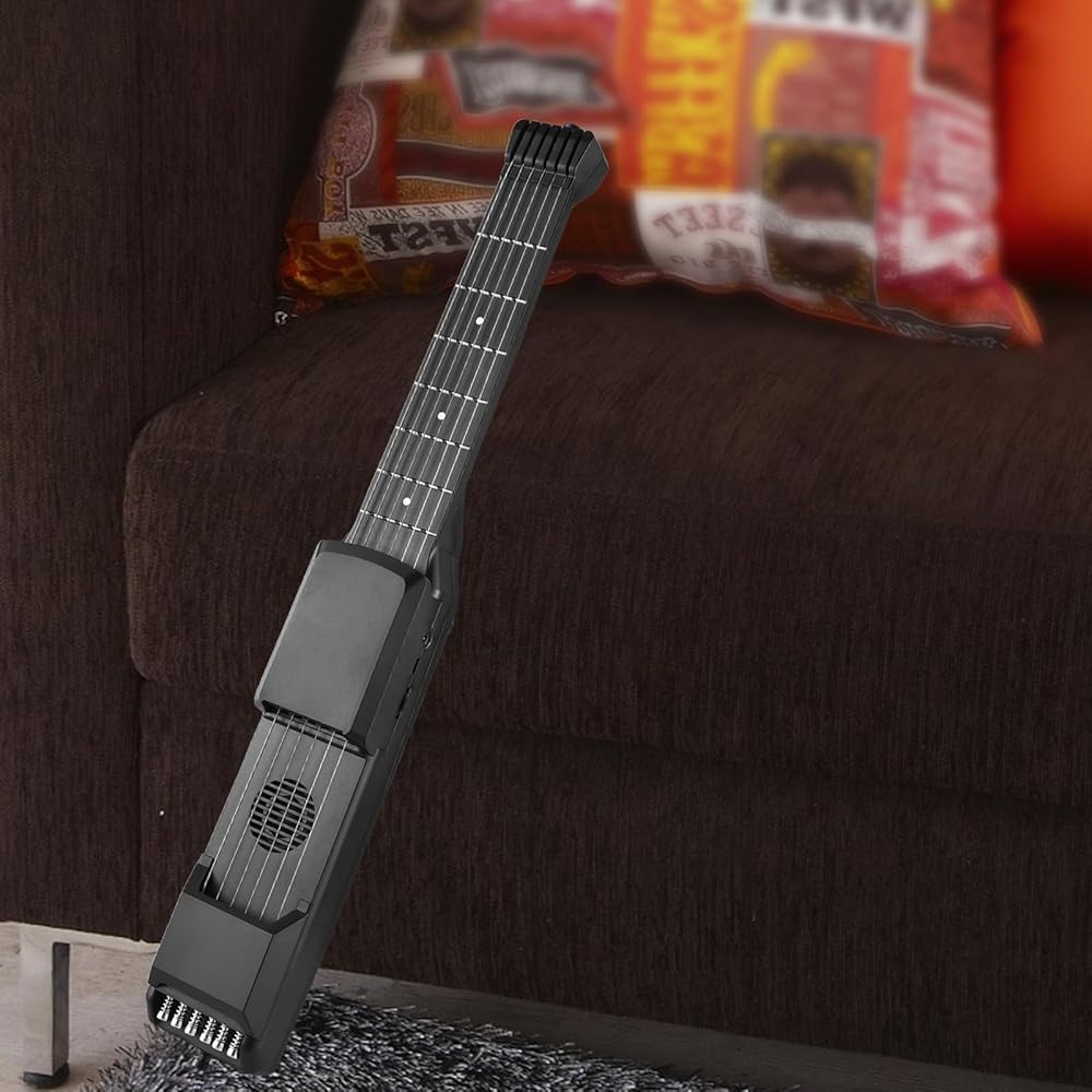 7 tasti chitarra elettrica intelligente silenziosa pratica accordatore digitale metronomo funzione tasca portatile folk chitarra multifunzionale con capotasto digitale per principianti via,N