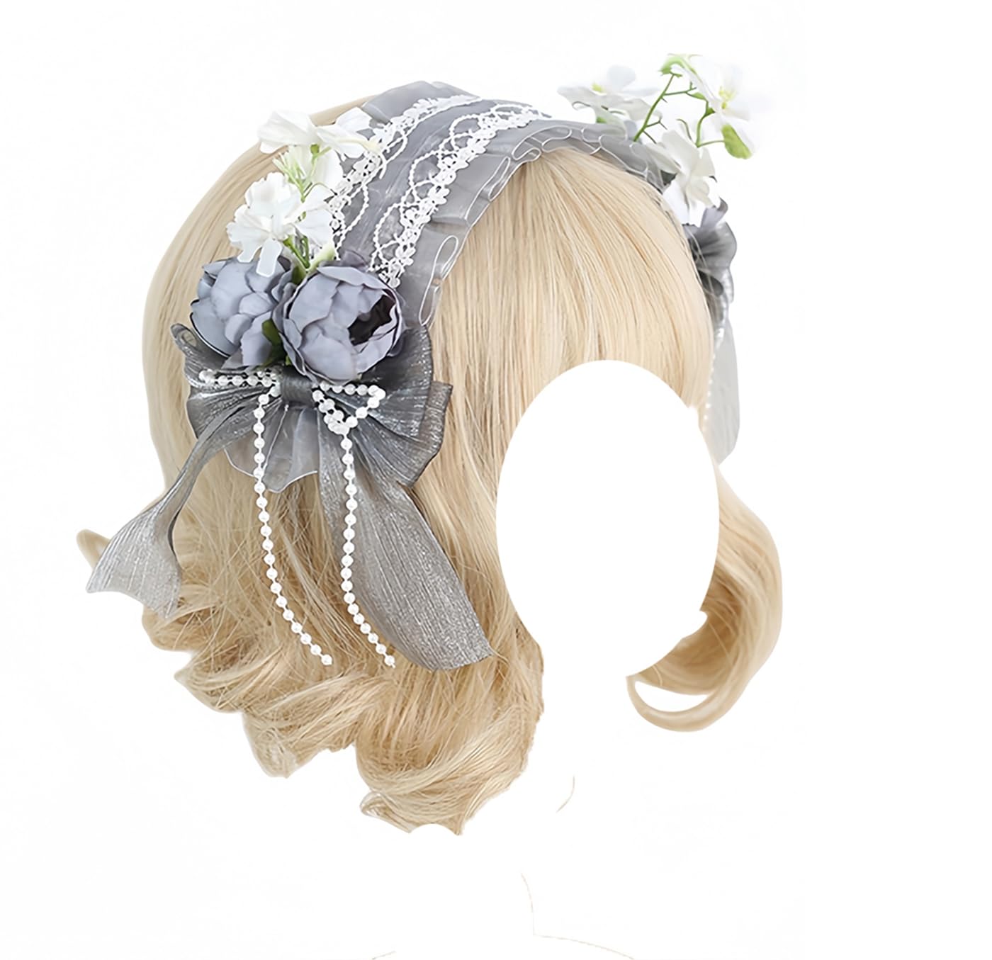 Amazon.co.jp: ロリータ ヘッドドレス 花 リボン 森ガール 髪飾り 