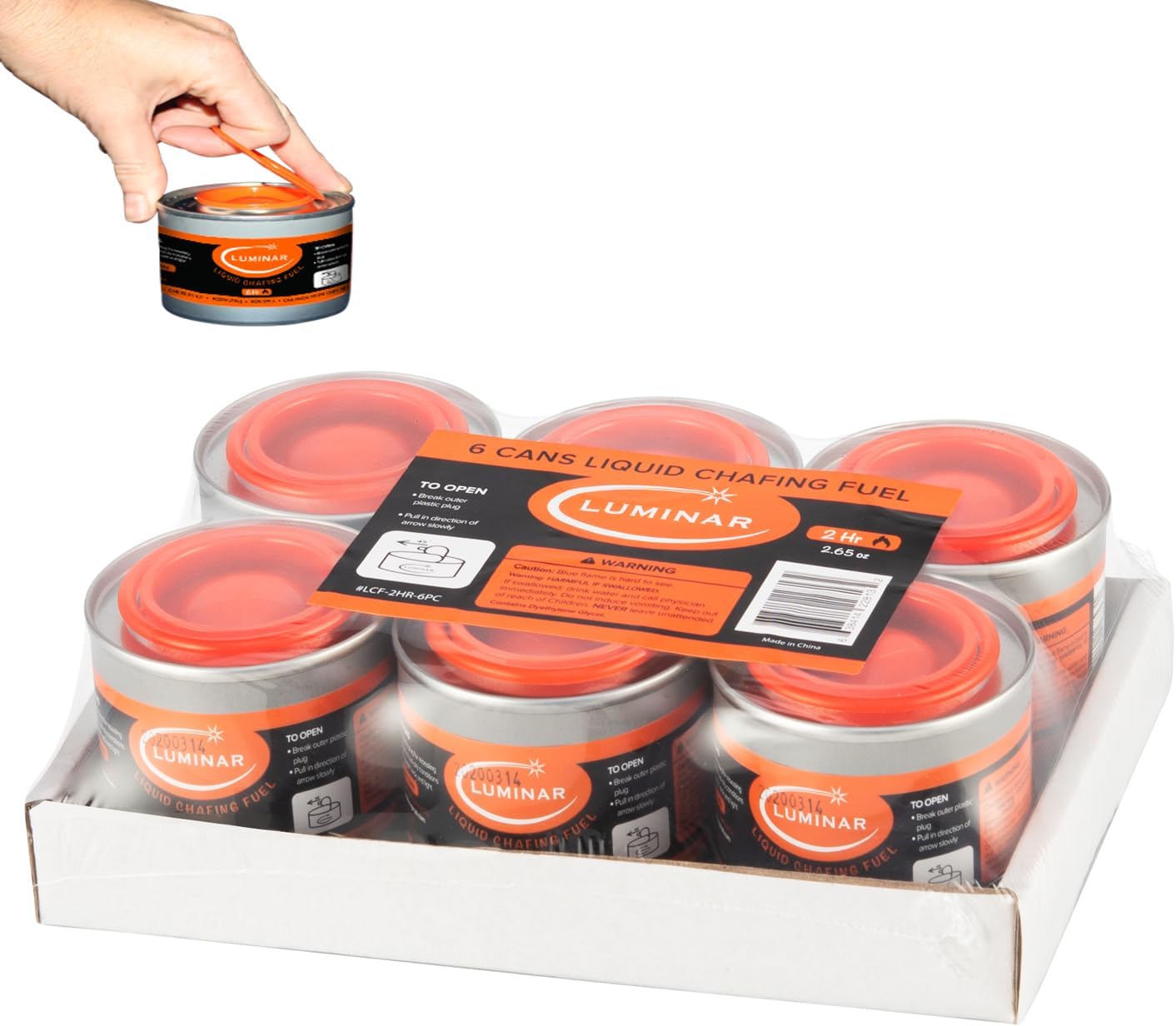 Luminar Resealable-Wick Chafing Fuel Cans, 24 Pack, 6 Hour - Premium Quality Burners for Food Warmers - No More Spills, Waste, or Hassle - Perfect for Convenient, and Long-Lasting Event Catering