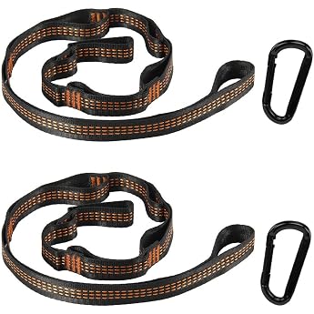 Hammock Attachment Pack of 2 Hammocks Suspension Straps with 2 Hook Carabiners for Camping Outdoor Travel Swing Tree Suspensi