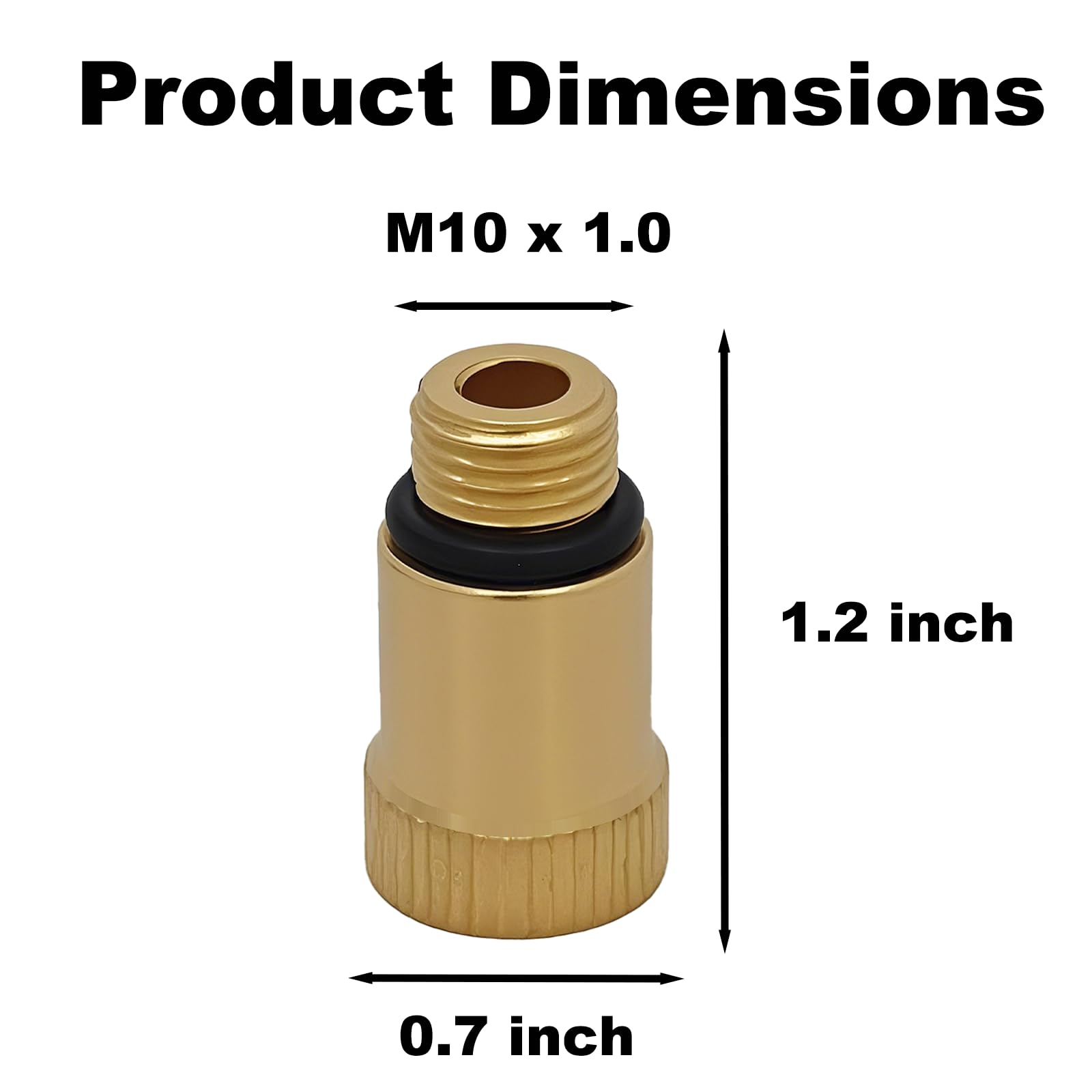 10mm Tester Spark Plug Adapter Compression Tester Adapter Engine Diagnostic Tool for Petrol Cylinder Leak Down (2PCS)