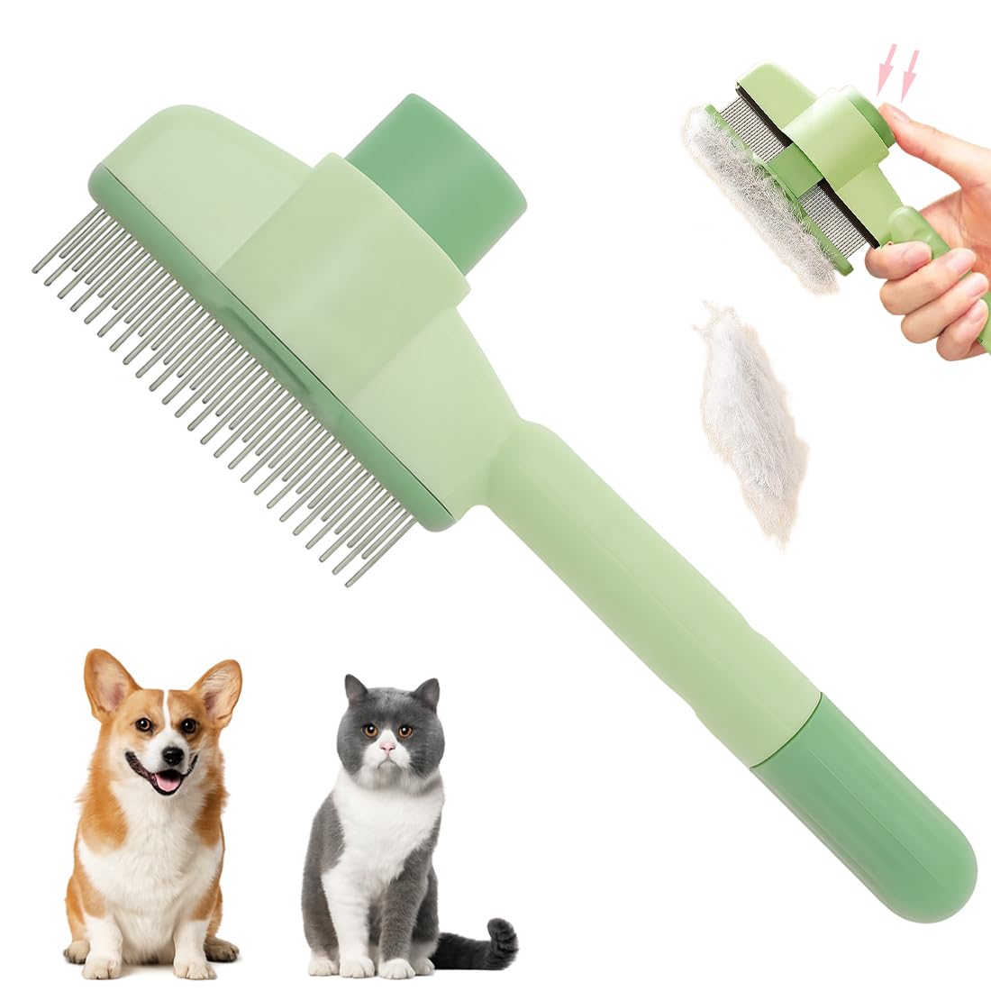 Cepillo para Gatos, Cepillo Gatos Quitapelo, Cepillo para Perros y Gatos, Cepillo Quitapelos Mascotas con un Botón, Gatos Cepillo Gatos Cepillo, Cepillo Perros y Gatos Peine para Mascotas