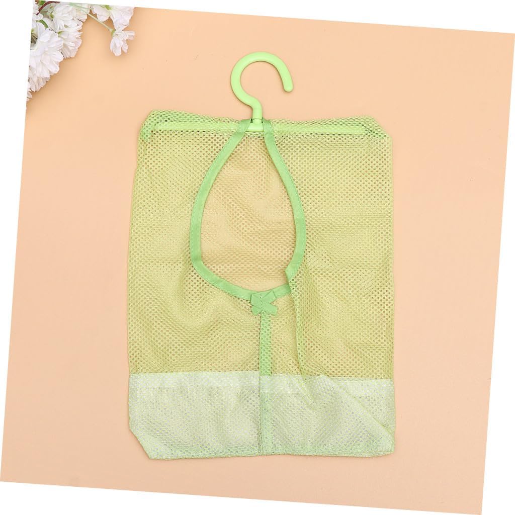 3pcs Multifunctional Drying Net Bags for Laundry and Toy Storage Breathable Mesh Hanging Organizers for Pillows Clothes and More Green
