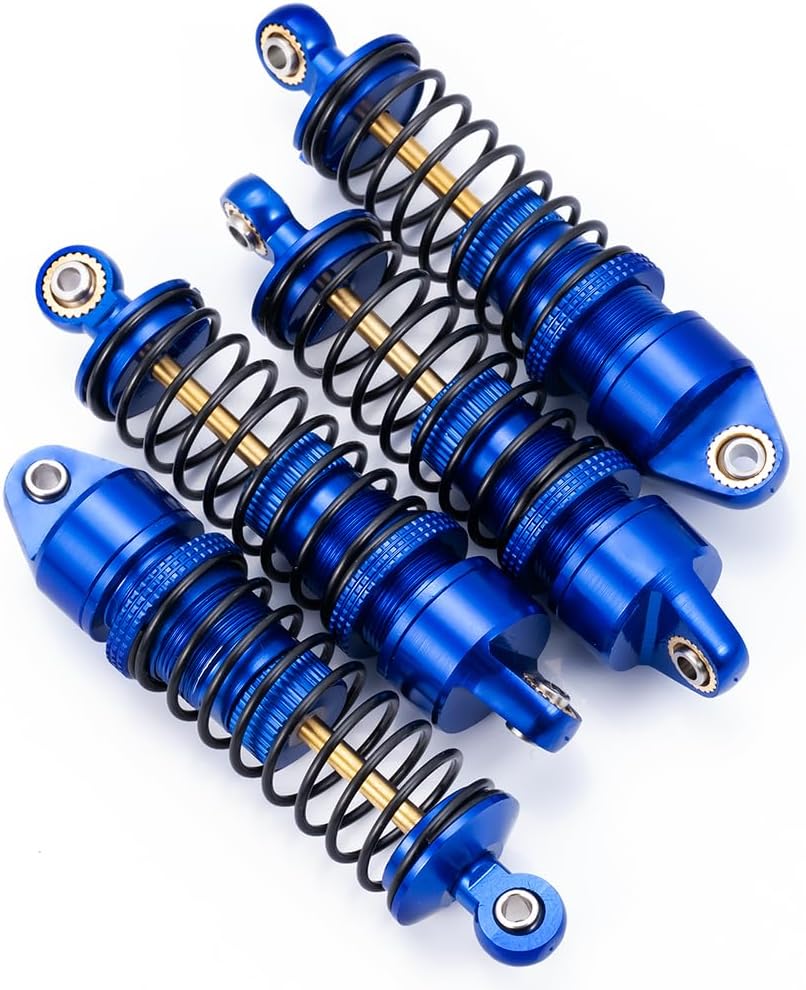 Aluminum Shock Set 58mm Front Rear Shocks Damper for Arrma 1/18 Granite Typhon Mojave Grom RC Crawler Upgrade (Blue)