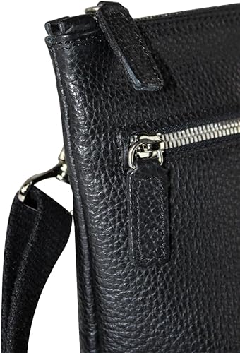 Miniatura 2 de Leather Luxury Sports Messenger Bag Crossbody  Handmade to Order in Italy, Soft Pebble-Grain Leather  Shoulder Purse, Full Grain Leather (BLACK)