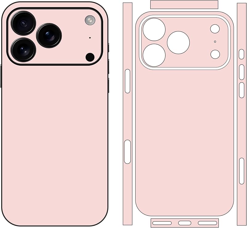 Pink Skin Protective Film Compatible with iPhone (17 Pro Max) | Vinyl Decal Sticker Cover for Phone Back Camera Side