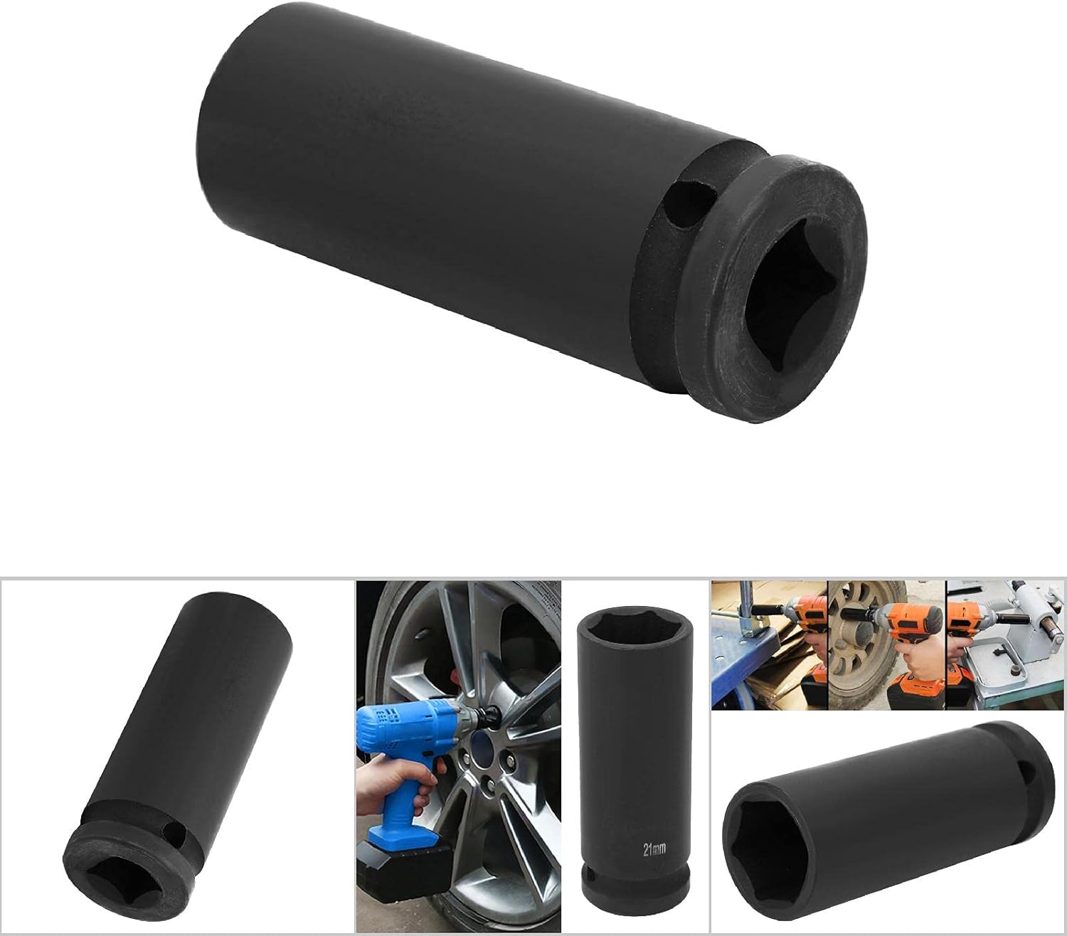 1/2 InchDrive Deep Impact Socket Set, Socket Set, 21/22/24mm Metric Deep Impact Socket, 6 Point Pneumatic a ir Socke for Professional Mechanics, Personally Constructed Enthusiasts(21mm)