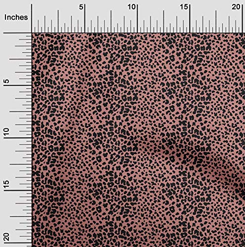 oneOone Cotton Jersey Dusty Rose Fabric Leopard Animal Skin Dress Material Fabric Print Fabric By The Yard 58 Inch Wide