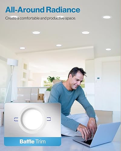 Miniatura 2 de Sunco - Paquete de 24 luces LED empotrables de 6 pulgadas, luces empotrables sin lata, borde deflector, 850 LM, 10W, CCT seleccionable