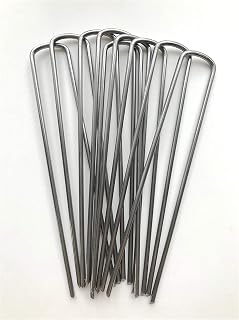 Landscape Staples Garden Stakes Ground Pins U-Shaped Gardening Lawn Pegs Spikes for Securing Membrane Weed Fabric Netting Fence Tubing Hose Camping Tent Tarps 25 Piece