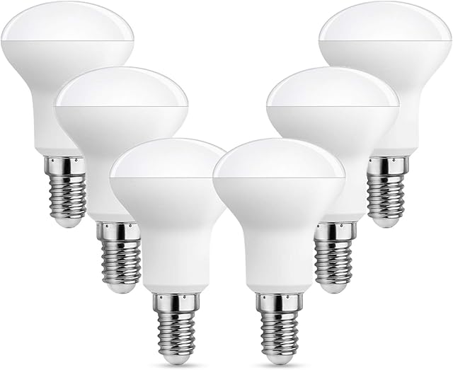 Spotlight Bulbs R50 E14 LED Cool White 6000K, 120° Beam Angle, 5W Replace E14 Reflector Bulbs 40W 50W, 500LM, R50 SES Small Edison Screw LED Light Bulbs, Non-dimmable, Pack of 6