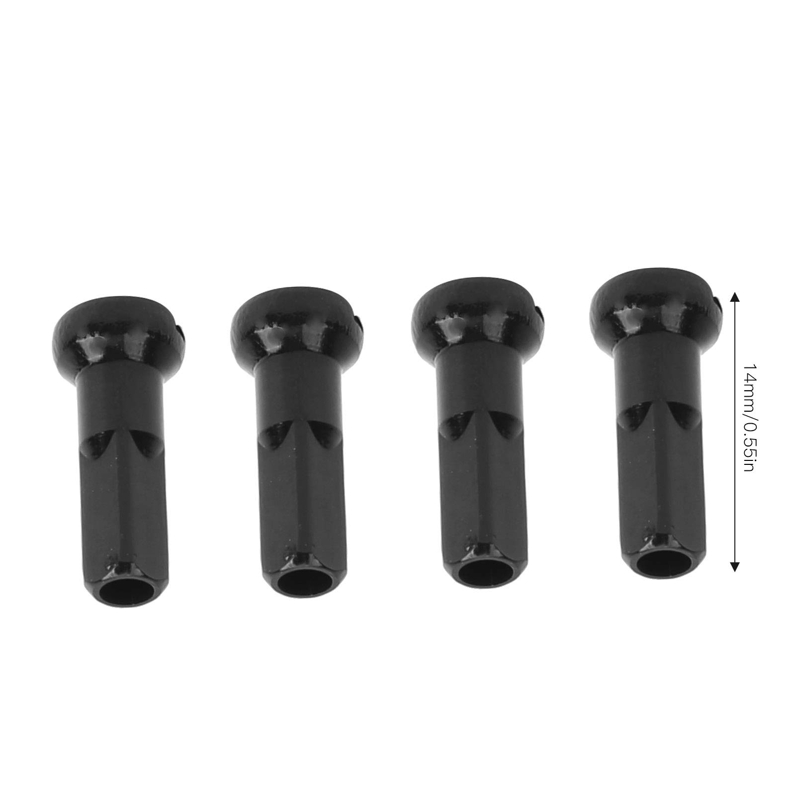 100 fundas para radios de bicicleta, pezón de aleación de aluminio, tapa de radios de bicicleta para radios de bicicleta con diámetro interior de 2 mm, color negro