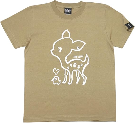 Amazon My Girl Tシャツ サンドカーキ Sp017tee Sk G 半袖 バンビ こじか 動物イラスト かわいい Tシャツ カットソー 通販