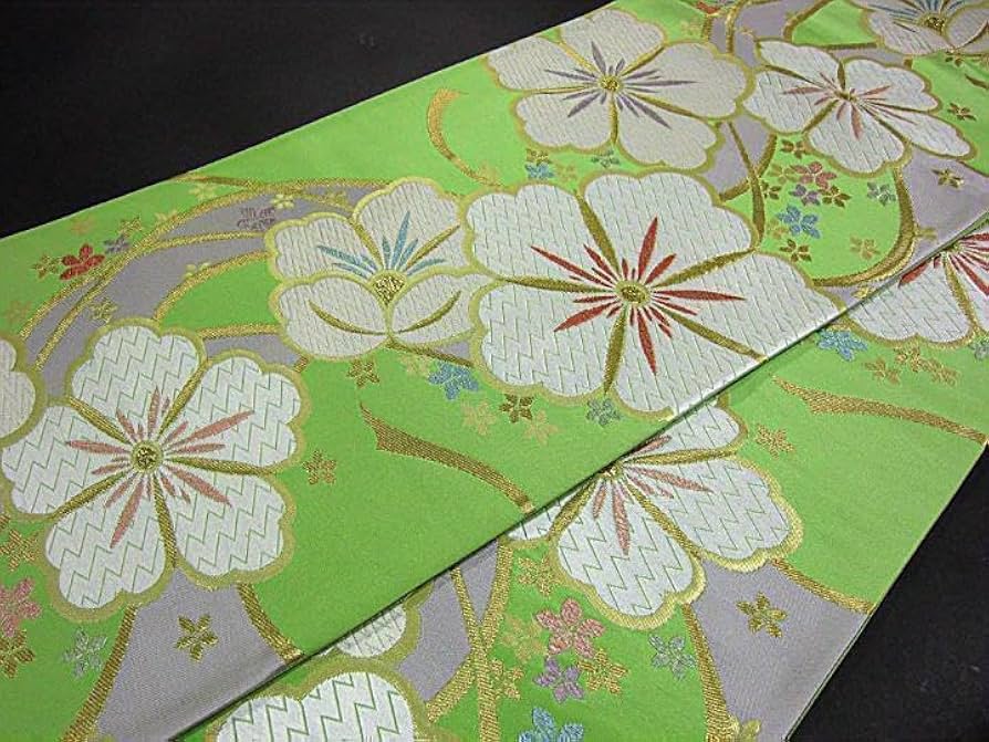 上質な逸品　新品　西陣織高級袋帯 吉祥熨斗花文【綿芯仕立付】名門・白寿苑 上質な逸品新品西陣織高級袋帯 吉祥熨斗花文【綿芯仕立付】名門・白寿苑