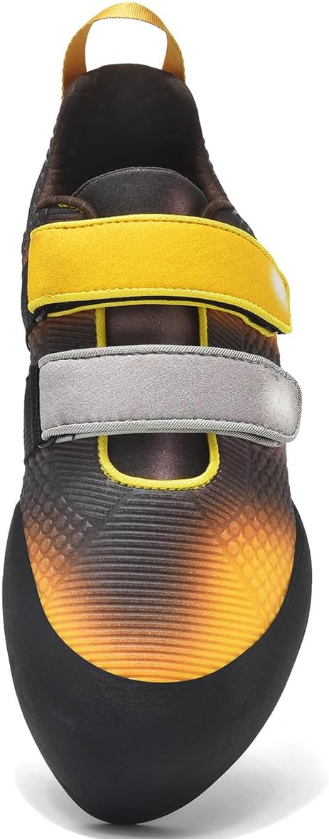 Climbing Shoes Mens Breathable Rock Climbing Shoes Lightweight Anti-Slip Bouldering Shoes with Hook-and-Loop Straps