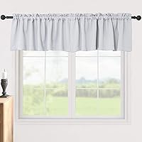 Vista 14 de Pickluc Cortinas opacas con cenefa de 18 pulgadas de largo, cortinas cortas con bolsillo para barra para ventana de cocina, baño, sala de estar