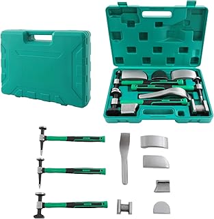 9 Pcs Auto Body Panel Fender Hammer Dolly Set, Metal Body Shop Tools Metal Repair Tool Kit Dent Repair Tools for Metal Shaping Movable Car Body Corrector Kit