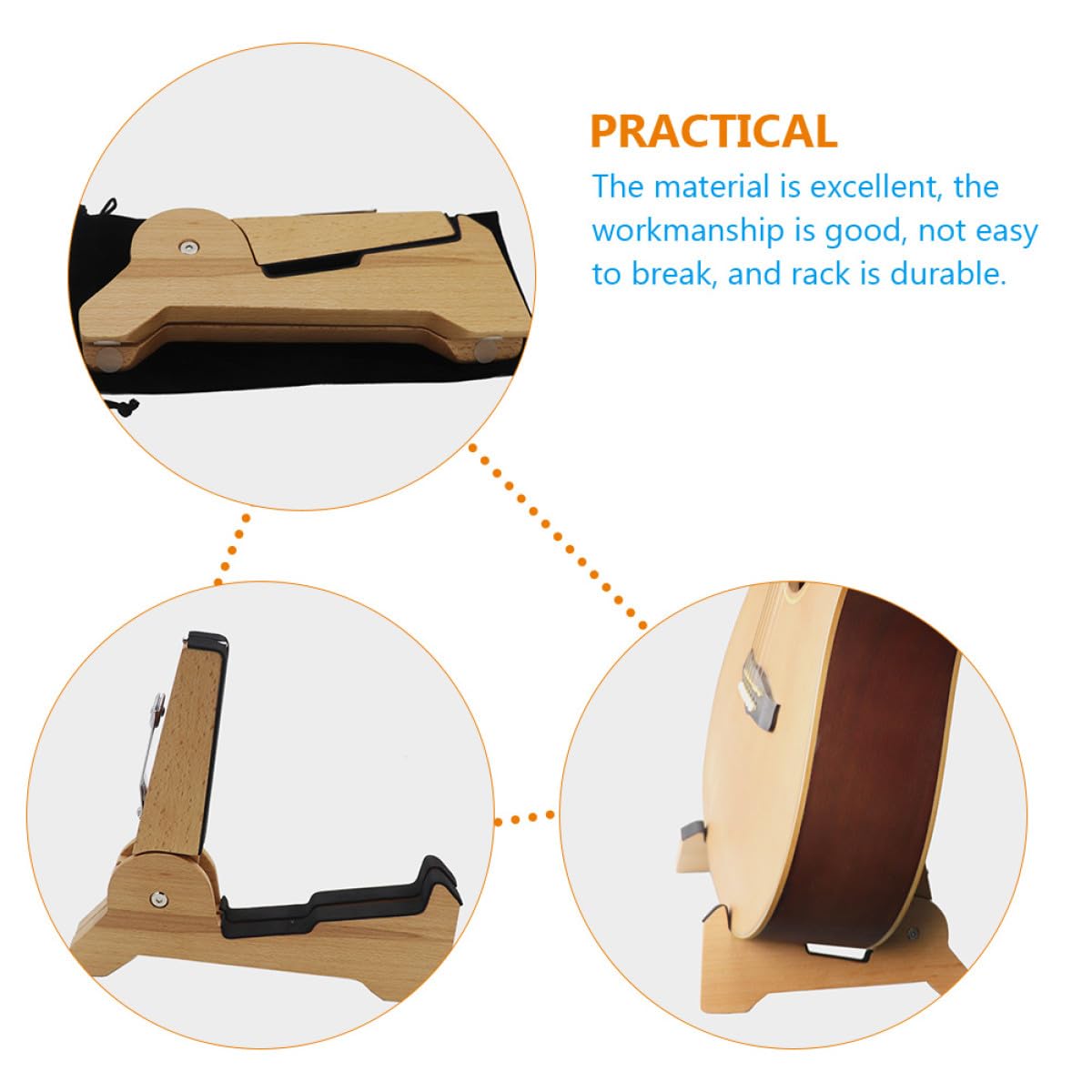 BESPORTBLE Supporto per Chitarra e Basso in Legno Leggero e Portatile, Stand per Chitarra Elettrica per Negozio di Strumenti Musicali e Utilizzo Domestico
