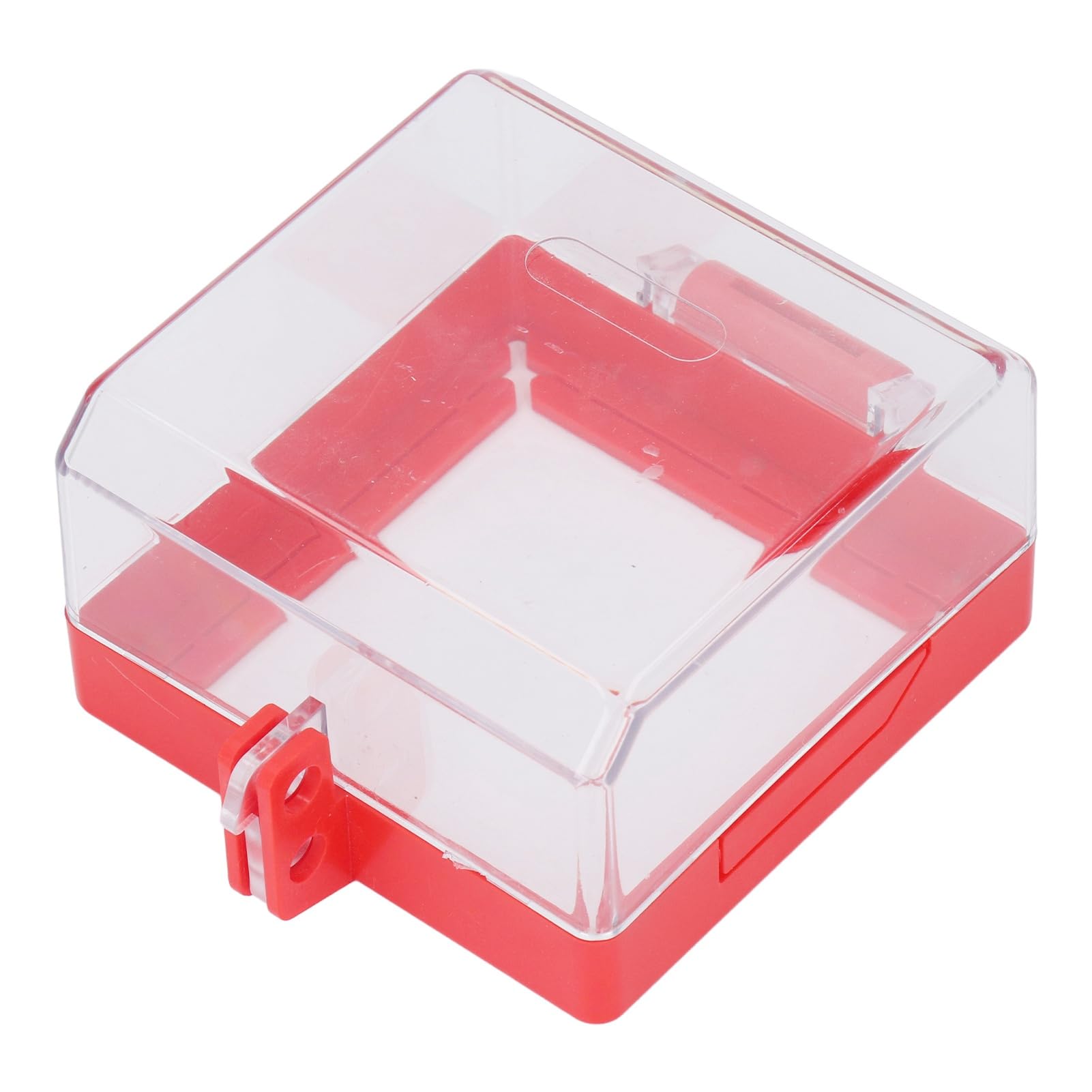 Push Button Switch Lockout Cover, Transparent Case with Mounting Parts, for Enhanced Security with Hinge Design and Rope Holes, Suitable for Equipment Rooms, Workshops, Factories
