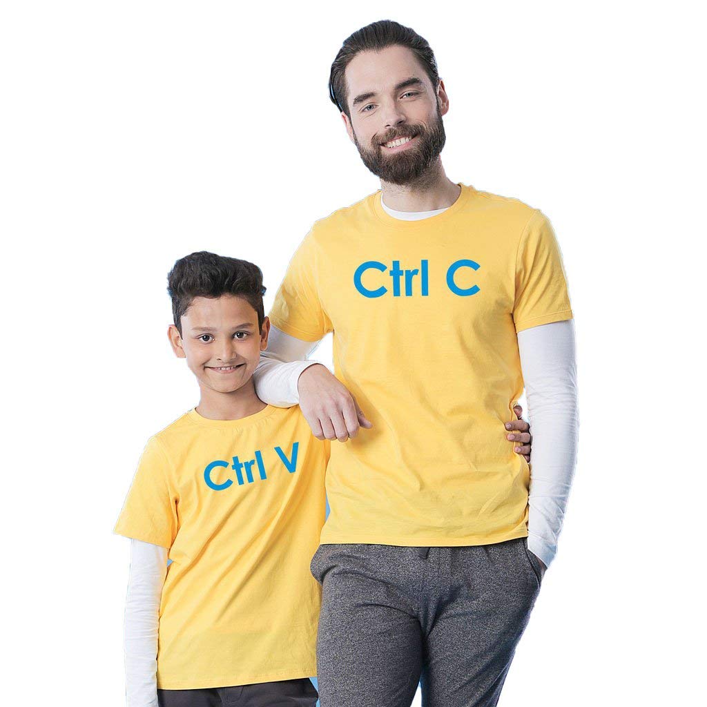 Bon Organik Men's & Boys' Regular Fit T-Shirt (Pack of 2)