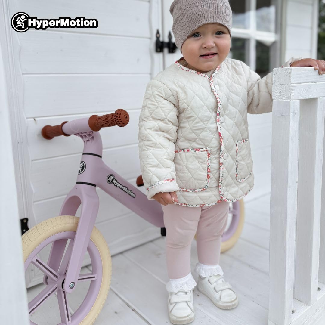 HyperMotion Marcelo Bicicletta Senza Pedali Balance Bike 12 Pollici con Ruote PU Antiforatura, Sella Regolabile e Bloccasterzo, per Bambini da 18 Mesi, Resistente fino a 50 Kg, Montaggio Facile, Rosa