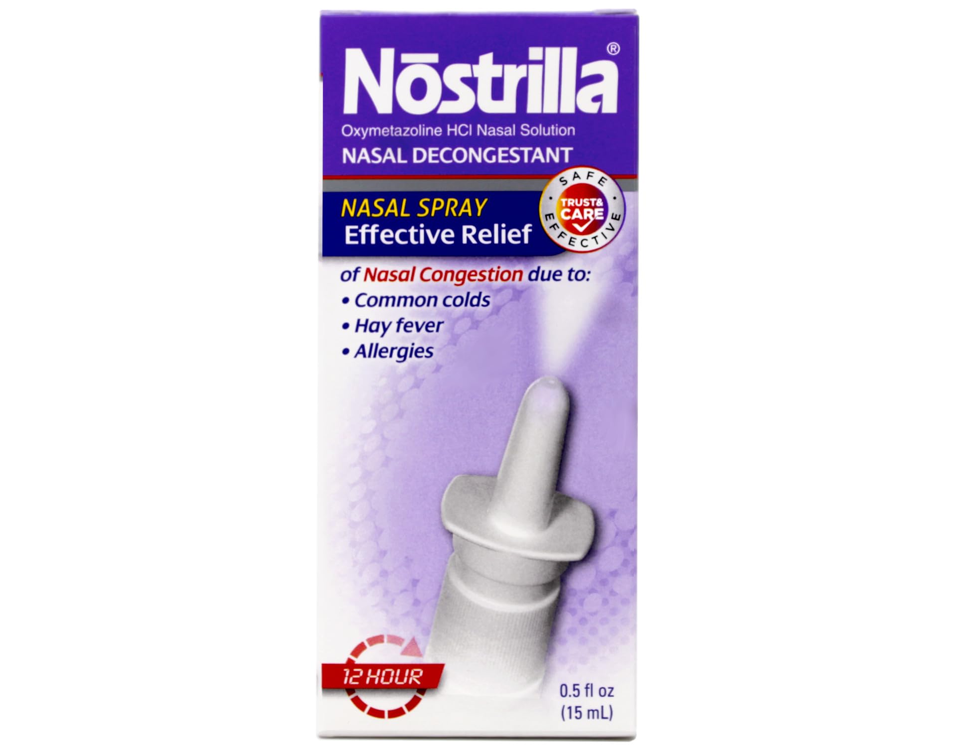 Nostrilla Nasal Decongestant Spray, Stuffy Nose Relief, 0.5 oz